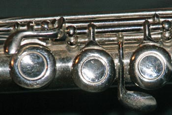 A closeup of a flute